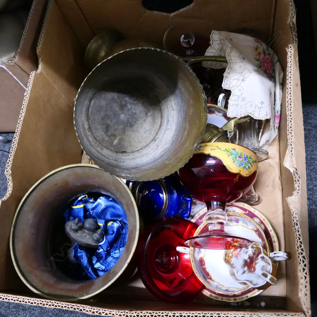 LOT ASST CRYSTAL/BRASS/RUBY GLASS ETC Image 1++