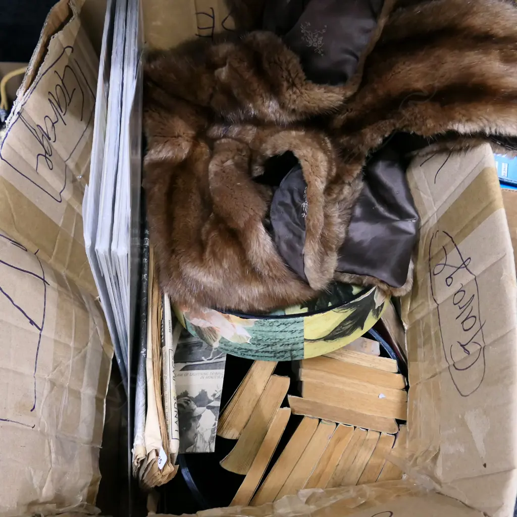 BOX BOOKS,FUR, TINS Image 1++