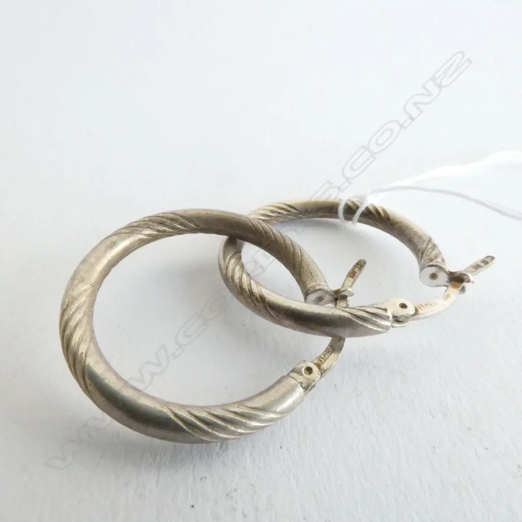 STERLING SILVER HOOP EARRINGS, DIA. 23MM Image 1++