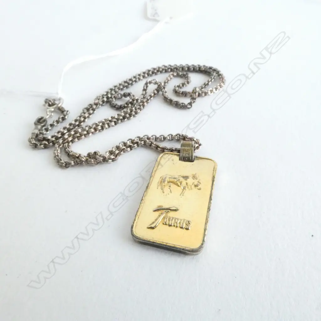 TAURUS 5GM PURE SILVER INGOT PENDANT 5GM ON STG SILVER CHAIN Image 1++