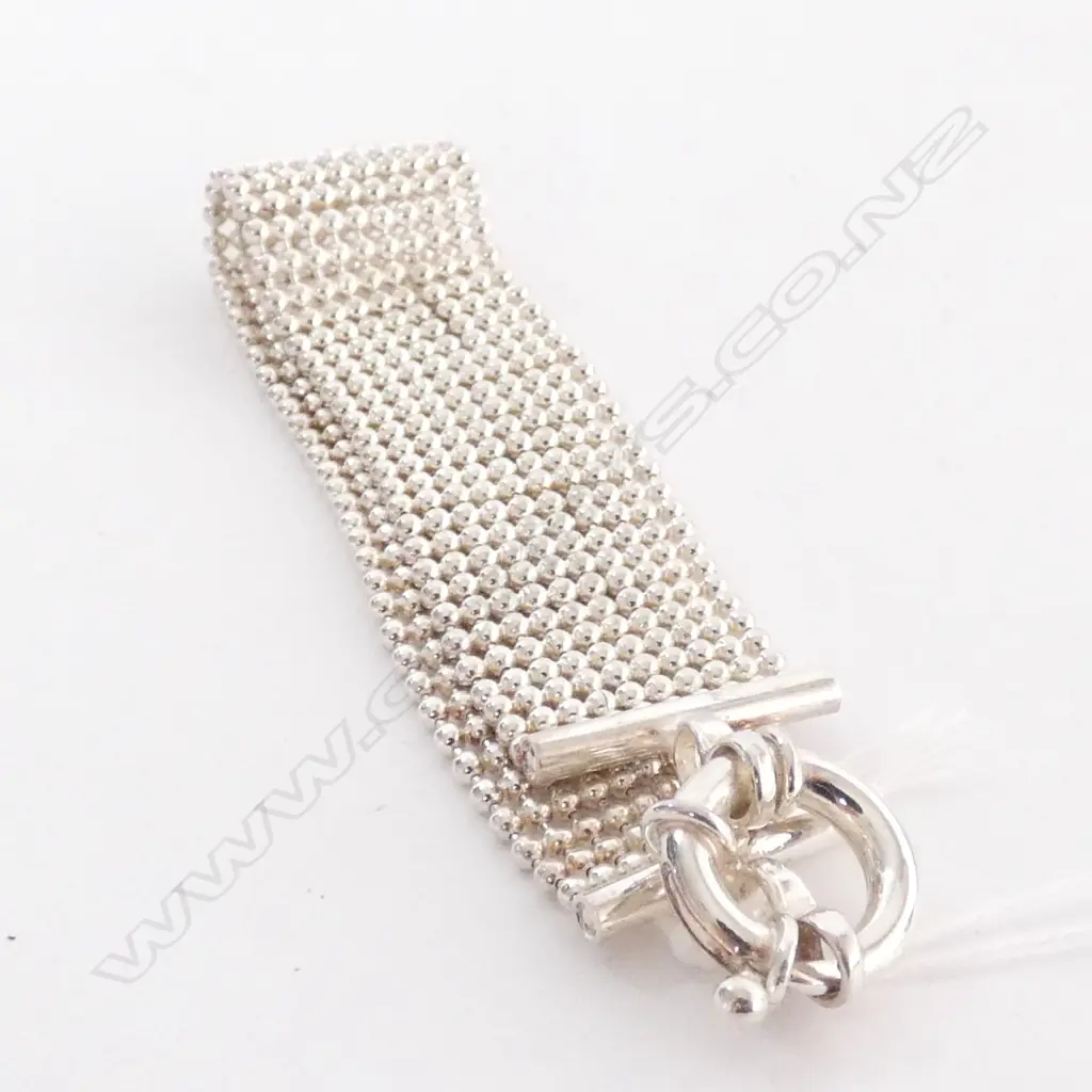 SILVER MESH BEAD BRACELET Image 1++