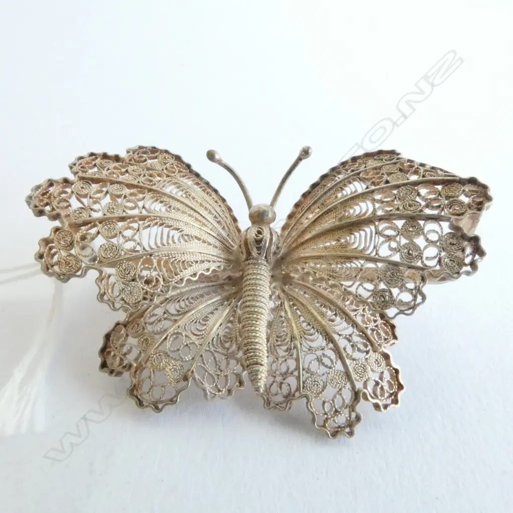BROOCH, FILIGREE BUTTERFLY 56mm ACROSS Image 1++