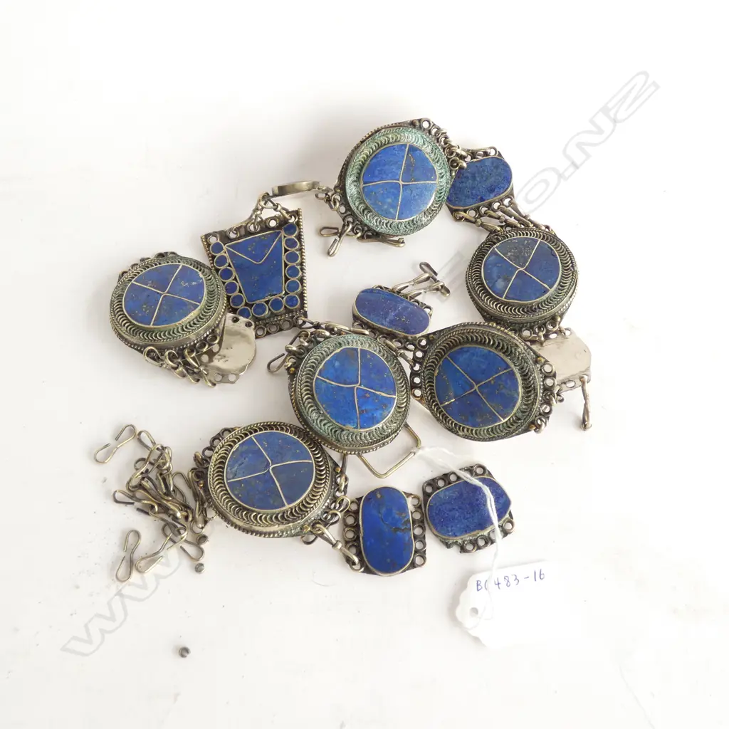 AFGHAN SILVER AND LAPIS LAZULI BELT (BROKEN) Image 1++