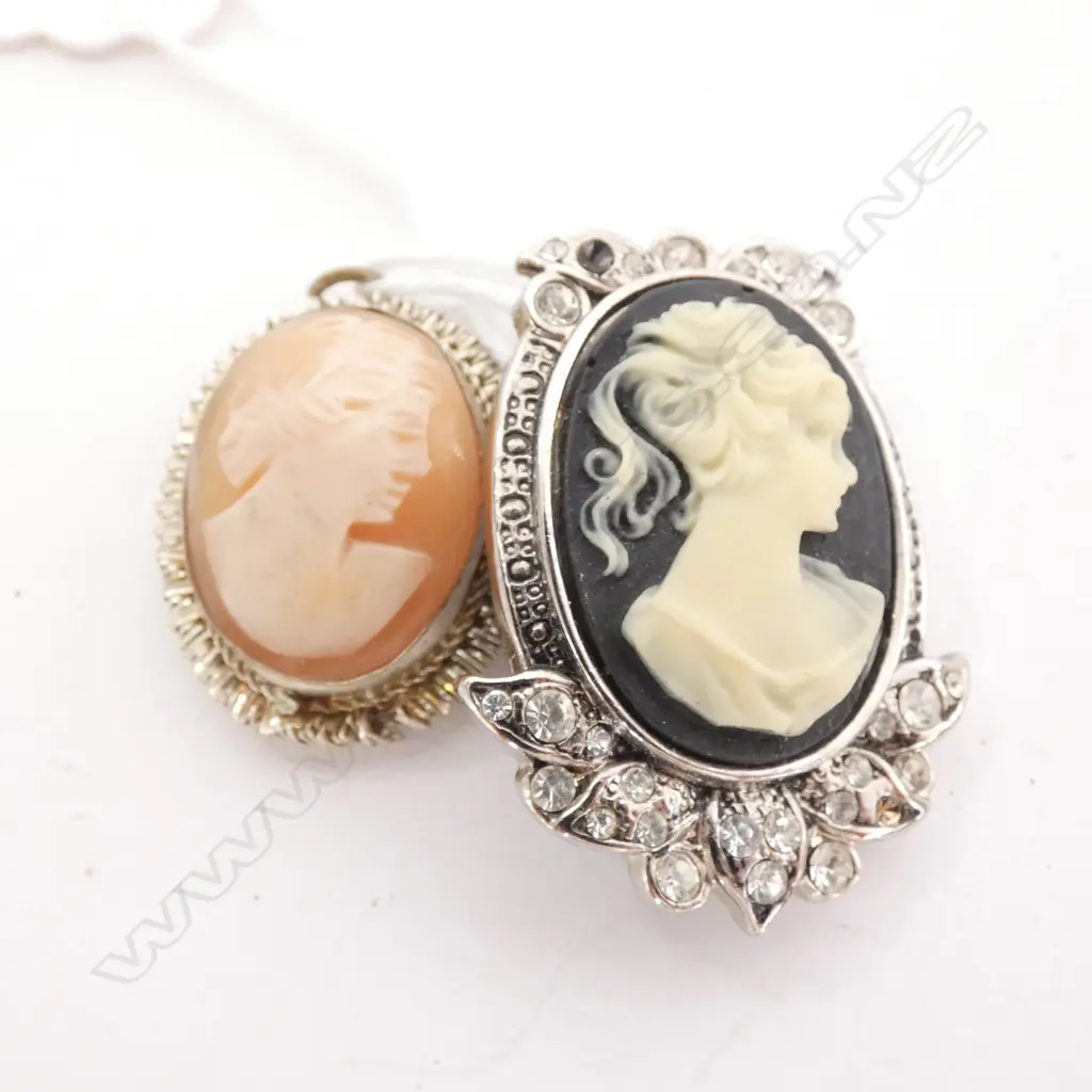 PR CAMEOS; 1 BROOCH & ONE PENDANT Image 1++