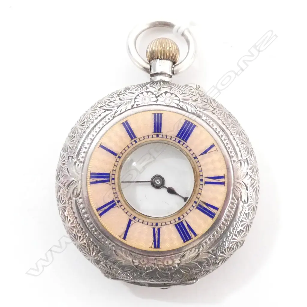ANTIQUE SILVER AND ENAMEL WATCH (REQUIRES ATTENTION) Image 1++