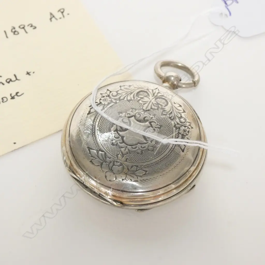 STG SILVER OPEN FACE POCKETWATCH 1893 face with fault Image 1++
