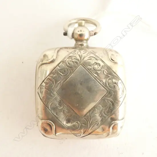 SOVEREIGN CASE, STERLING SILVER, UNUSUAL SQUARE SHAPE, BIRM 1914