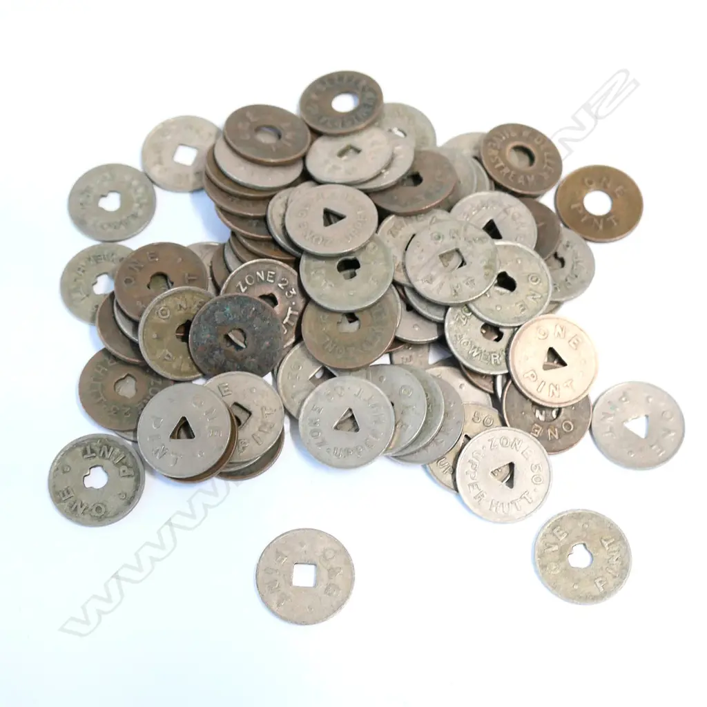 NZ MILK TOKENS C1960'S SOME DUPLICATES  APPROX. 84 Image 1++