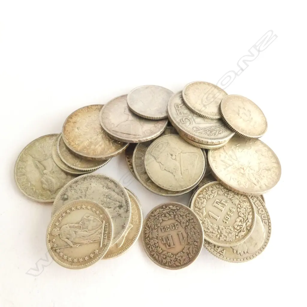 BAG 24 OLD WORLD SILVER COINS. EARLIEST 1897, STH AFRICA Image 1++