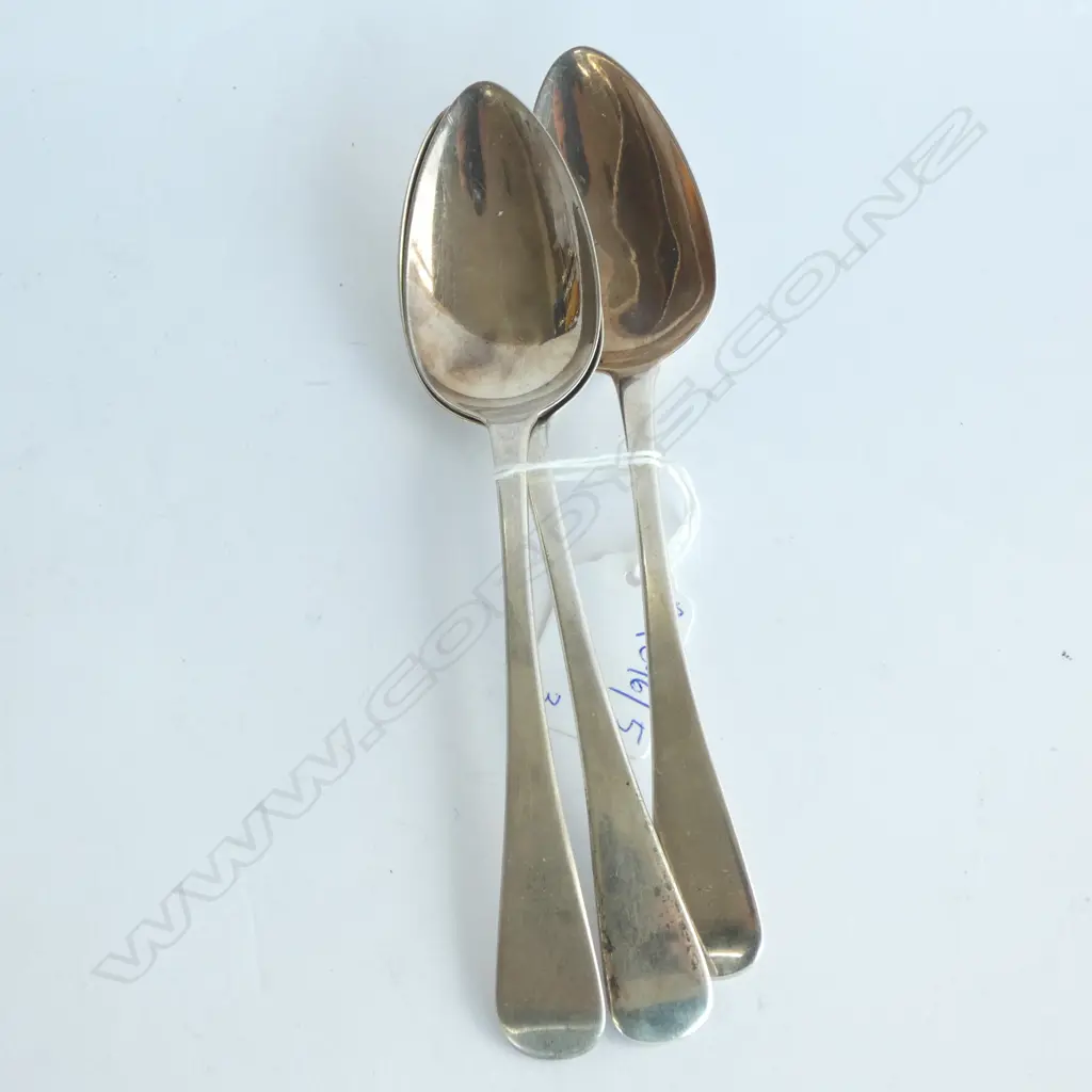 3 STG SILVER DESERT SPOONS, LONDON 1811 96 GRAMS Image 1++