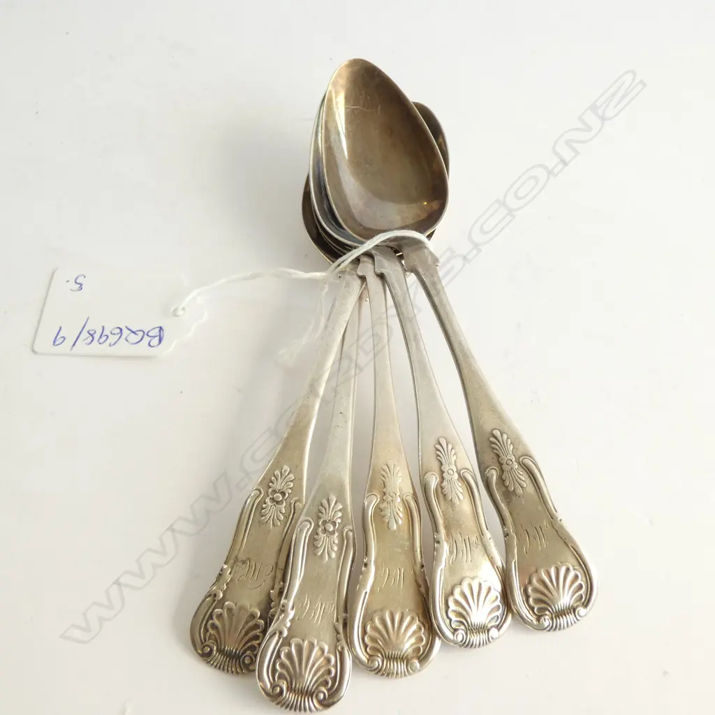 SET 5 STG SILVER TEASPOONS GLASGOW 1826 80 GRAMS Image 1++