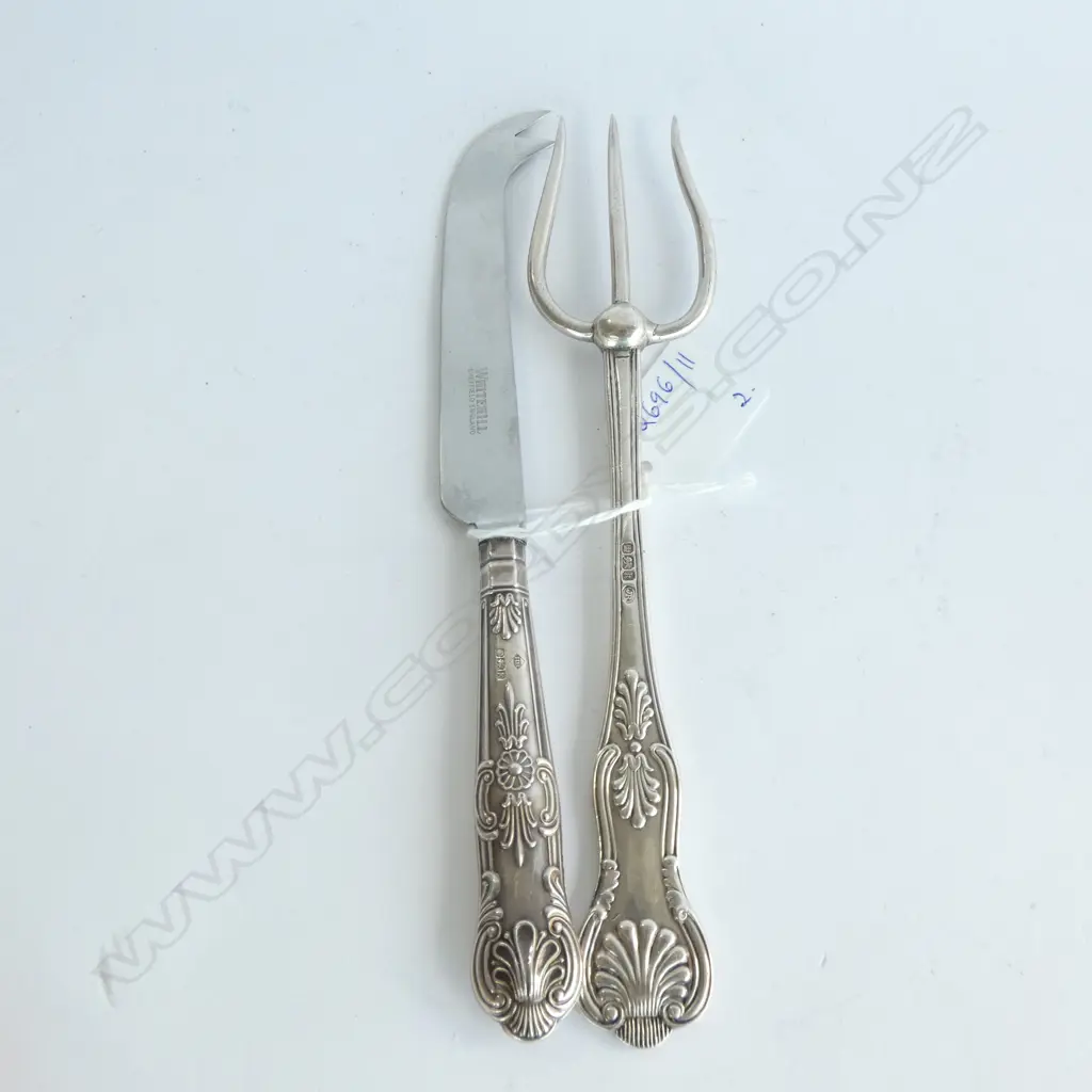 SILVER FORK SHEFFIELD 1902 91 GRAMS + STG CHEESE KNIFE  Image 1++