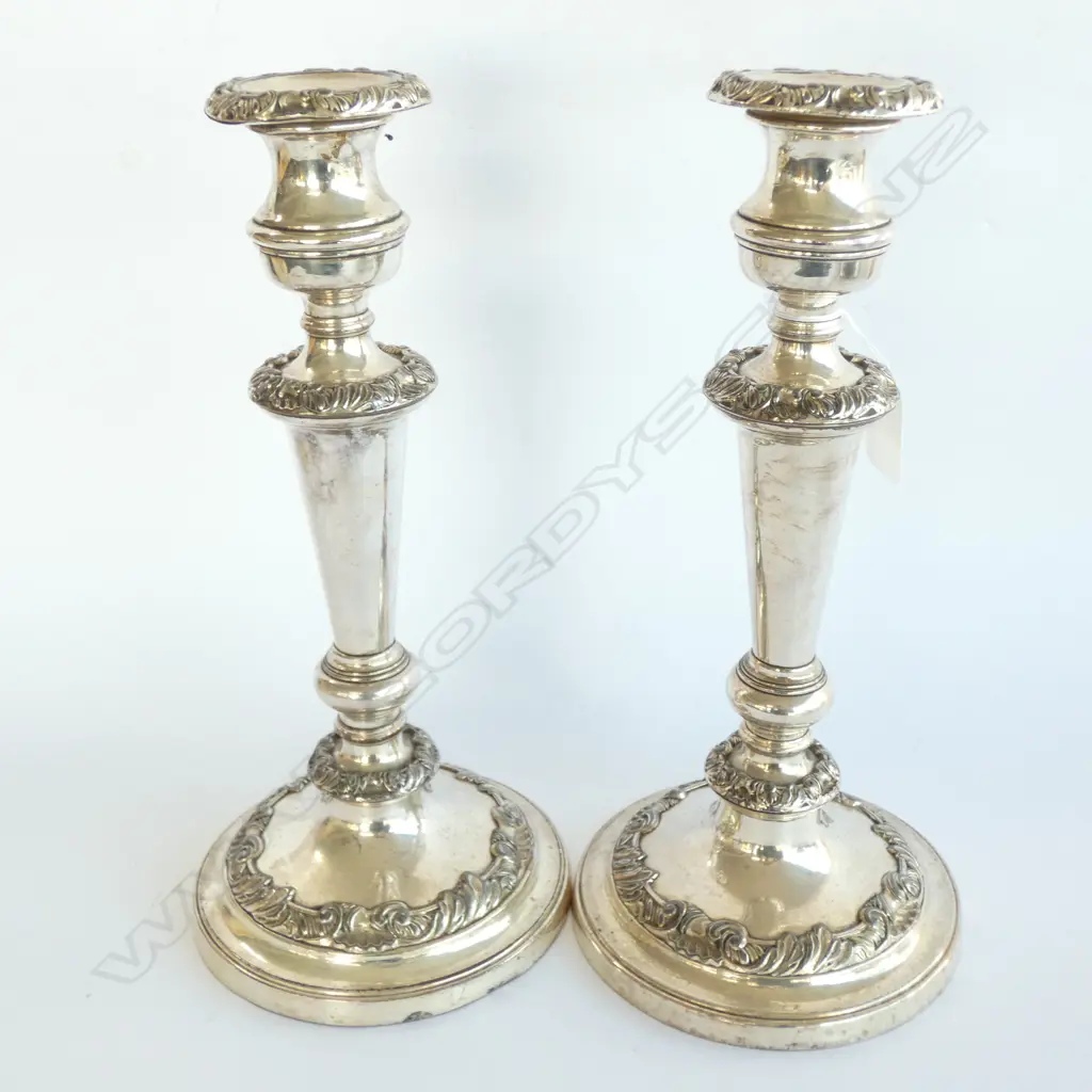 PAIR OF SILVER PLATE CANDLESTICKS Image 1++