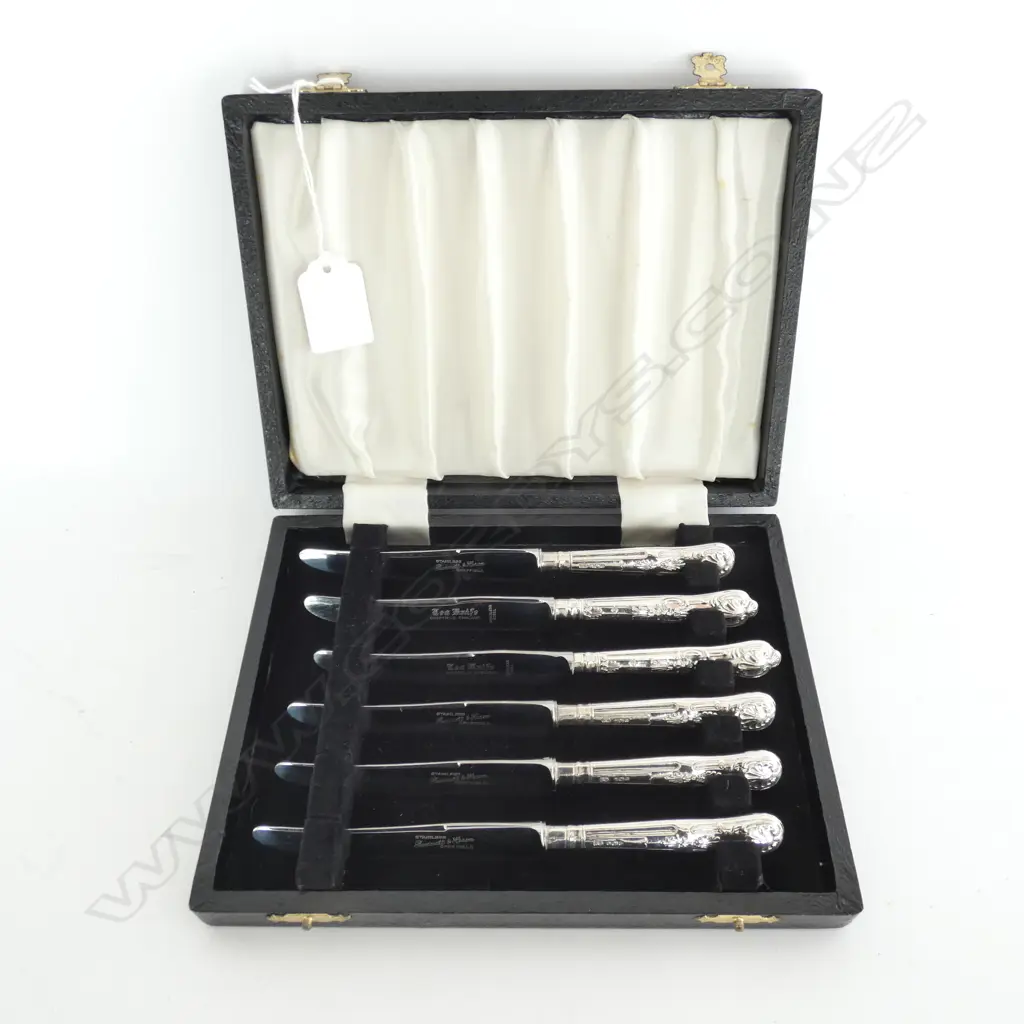 SET OF 6 STG SILVER KNIVES SHEFFIELD 1942 Image 1++