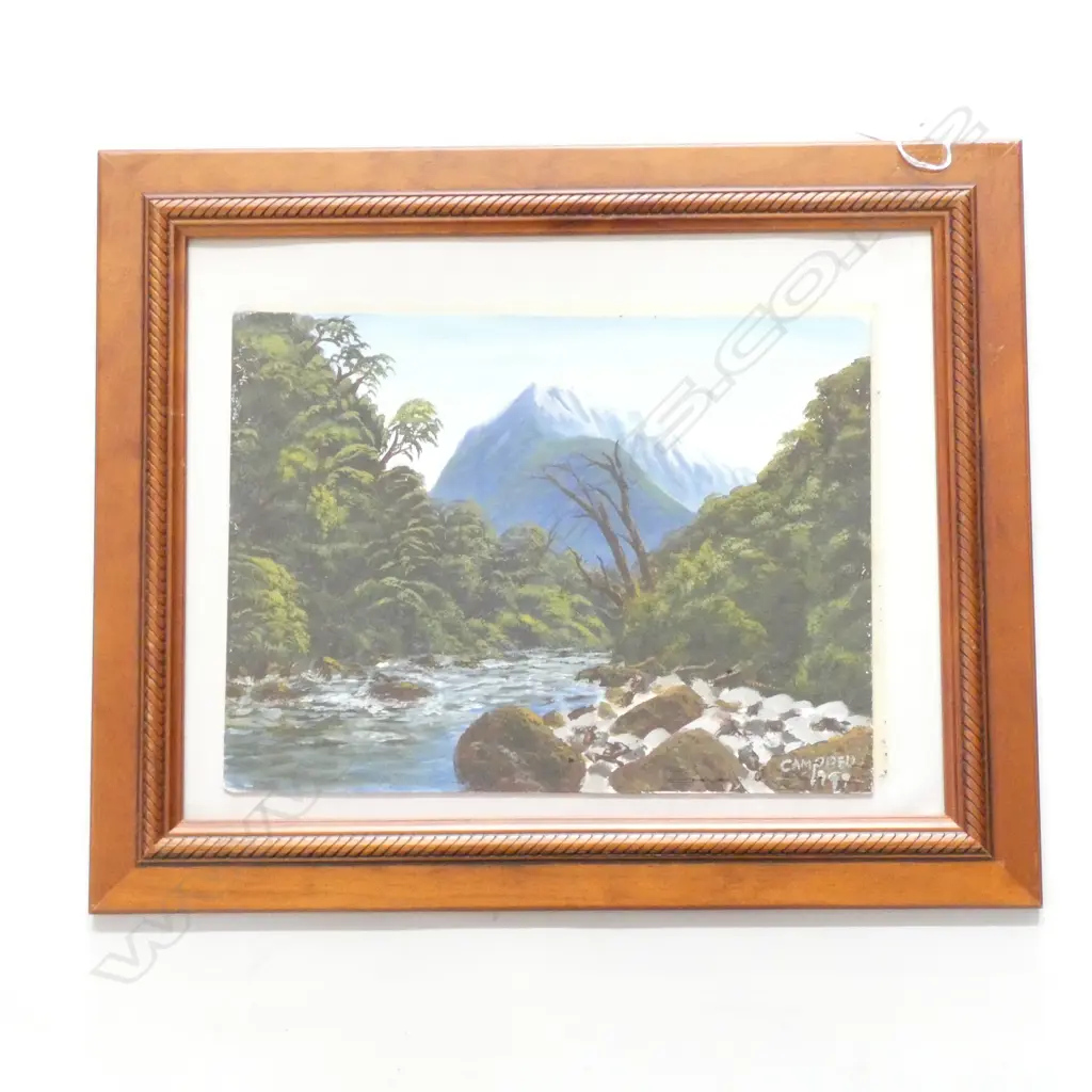 OIL RIVER SCENE SIGNED CAMPBELL 1999 220 X 295MM Image 1++