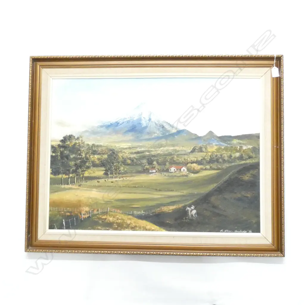 T. R. ALLISON-MANSBRIDGE 'MT TARANAKI' OIL 545 X 750MM Image 1++