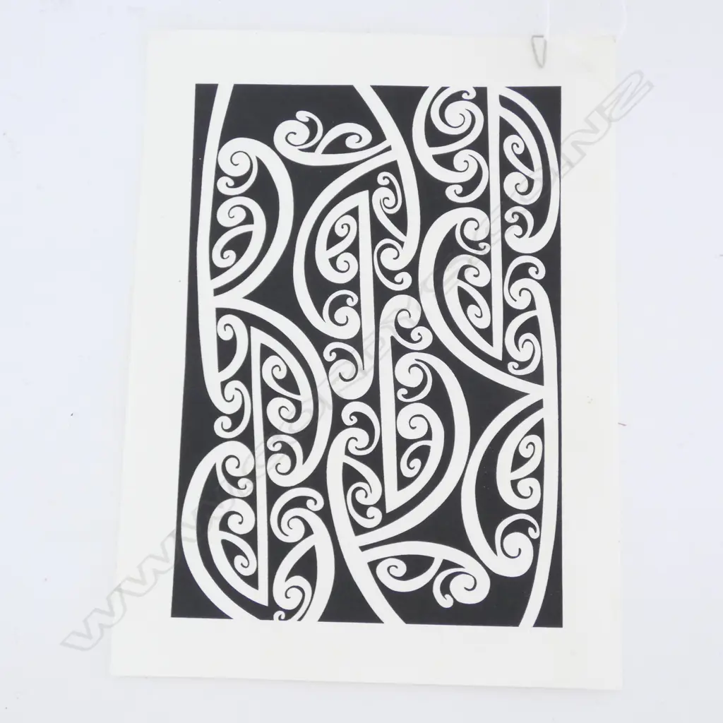THEO SCHOON SILKSCREEN PRINT MAORI DESIGN  Image 1++