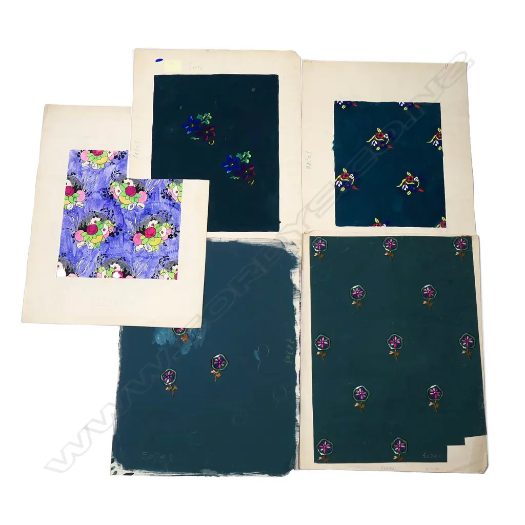 BIANCHINI FERIER  ART DECO HAND PAINTED FABRIC DESIGN Image 1++