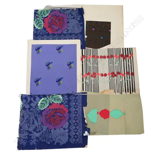 5 + BIANCHINI FERIER ART DECO HAND PAINTED & PRINTED FABRIC DESIGN