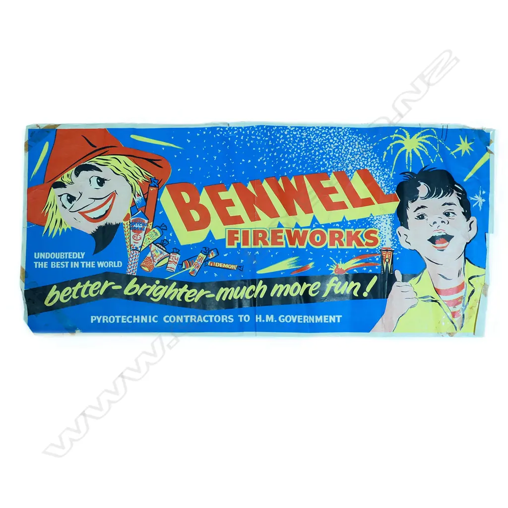 BENWELL FIREWORKS POSTER C1950 640 X 300mm Image 1++