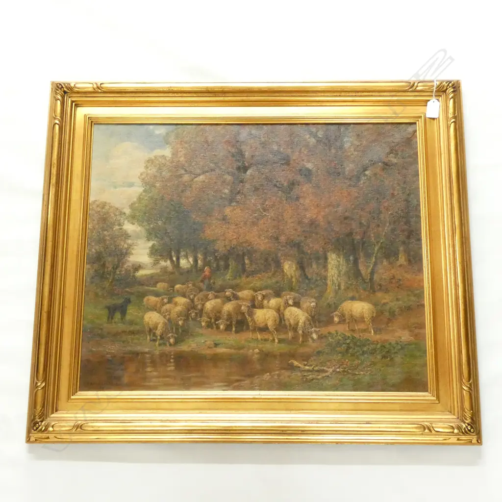 AFTER J DESVARLEUX LARPENTEUR PARIS SHEPARDESS WITH FLOCK OIL ON BOARD H530 W630 Image 1++
