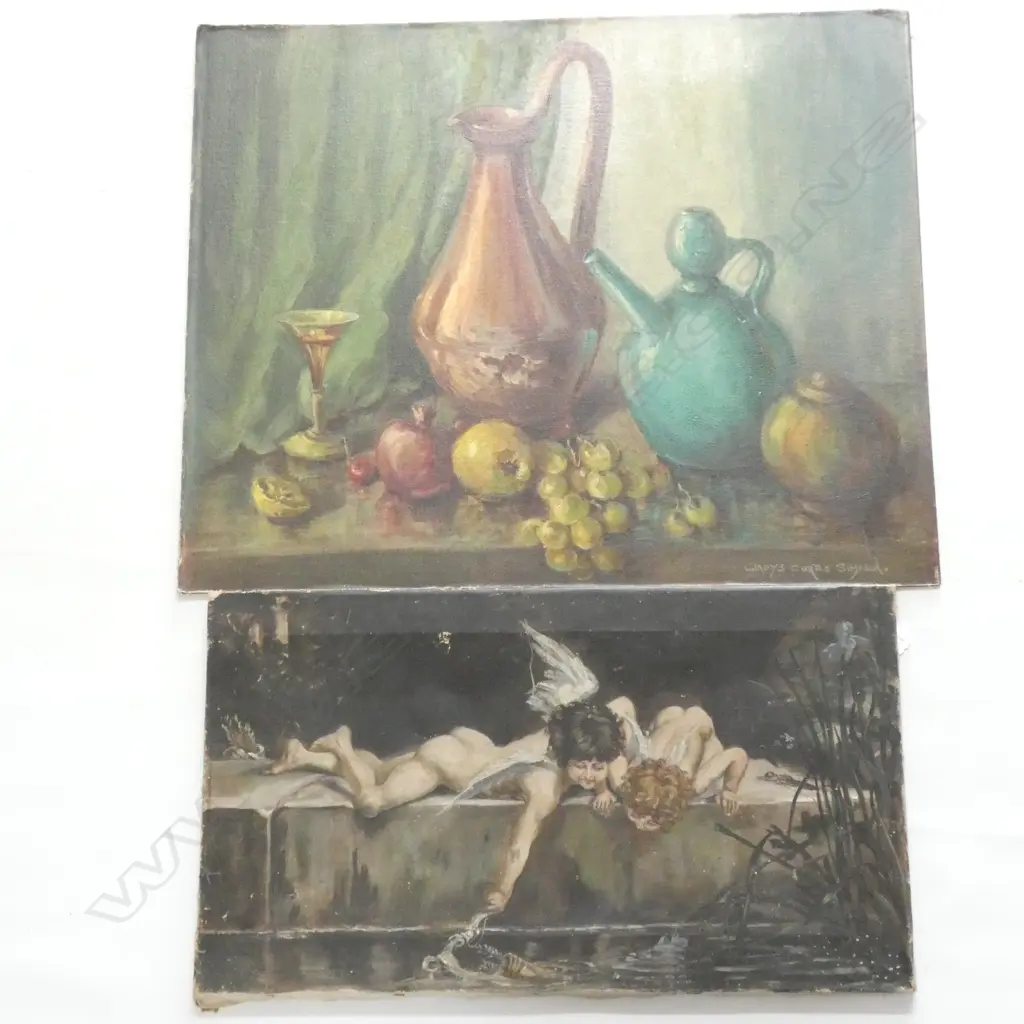 GLADYS CURTIS SIMPSON STILL LIFE OIL ON BOARD 500 X 610MM + ANGELS OIL Image 1++