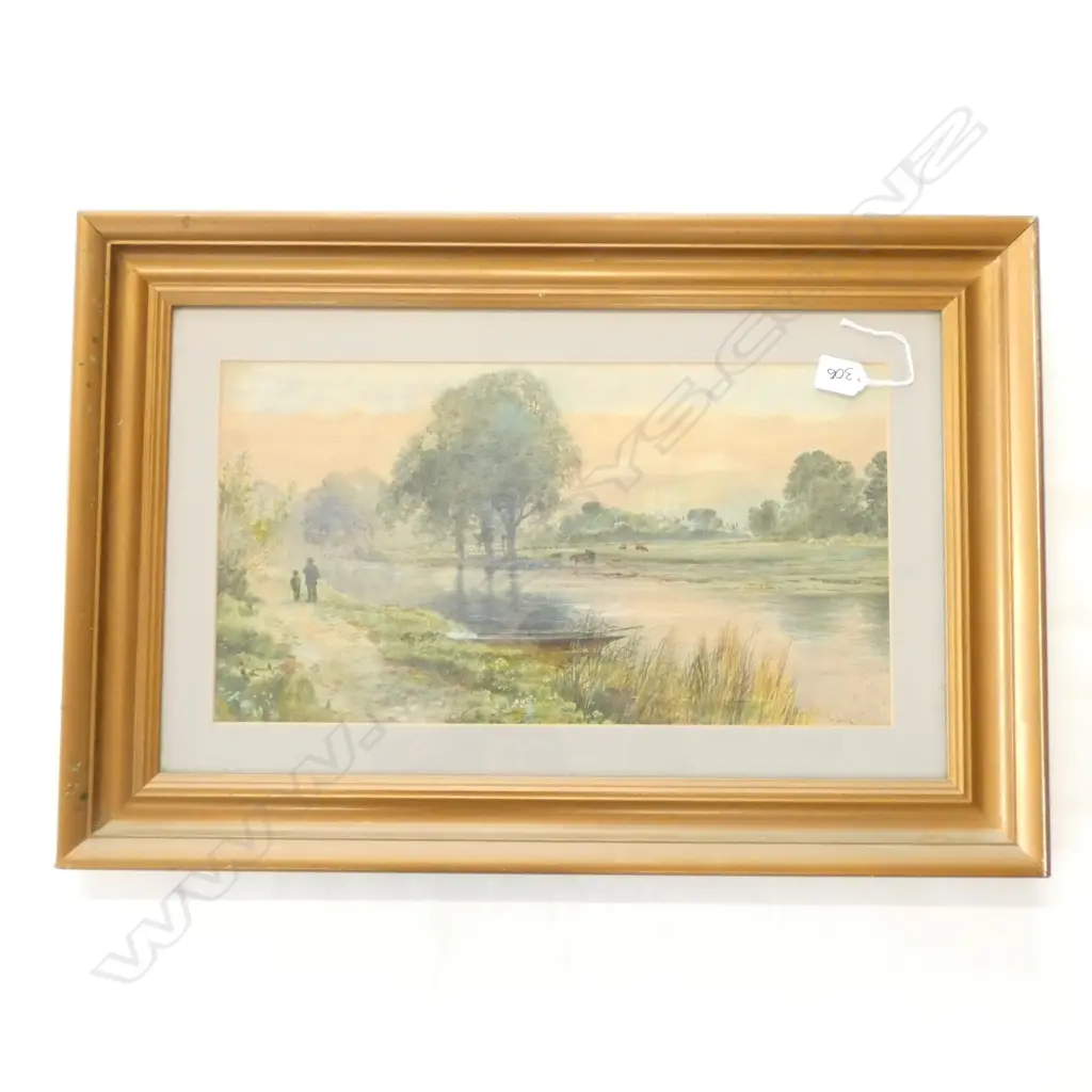 A SINCLAIR W/C RIVER SCENE`SIGNED Image 1++