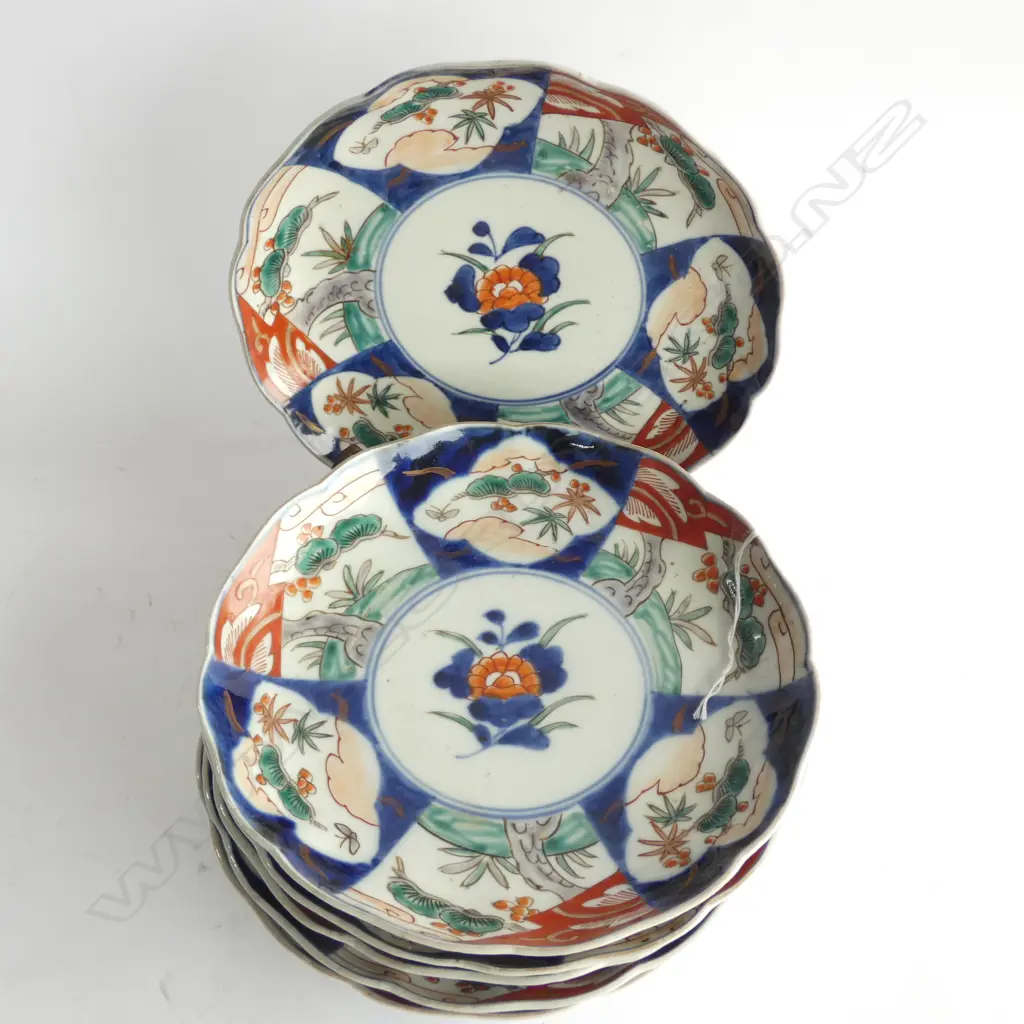 SET  6 JAPANESE c1900 IMARI PORCELAIN PLATES Dia.210mm Image 1++