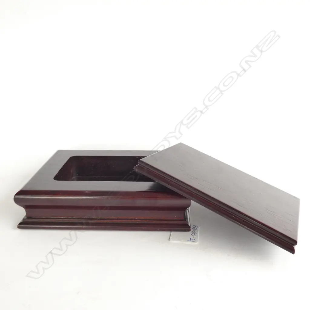ROSEWOOD LIDDED BOX RECTANGULAR L.160mm GOOD POLISH Image 1++