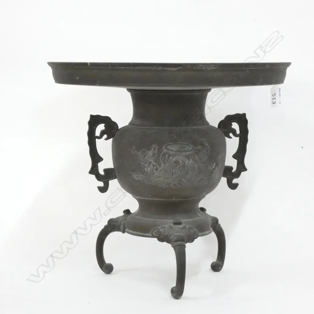 c1900 JAPANESE USUBATA IKEBANA BRONZE VASE Image 1++