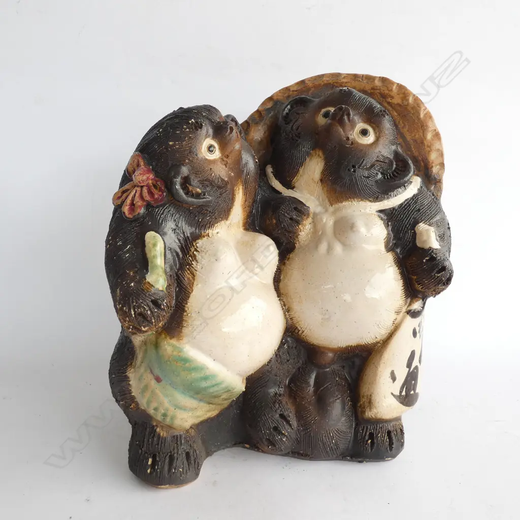 PR JAPANESE TANUKI RACCOON DOGS H. 260MM Image 1++