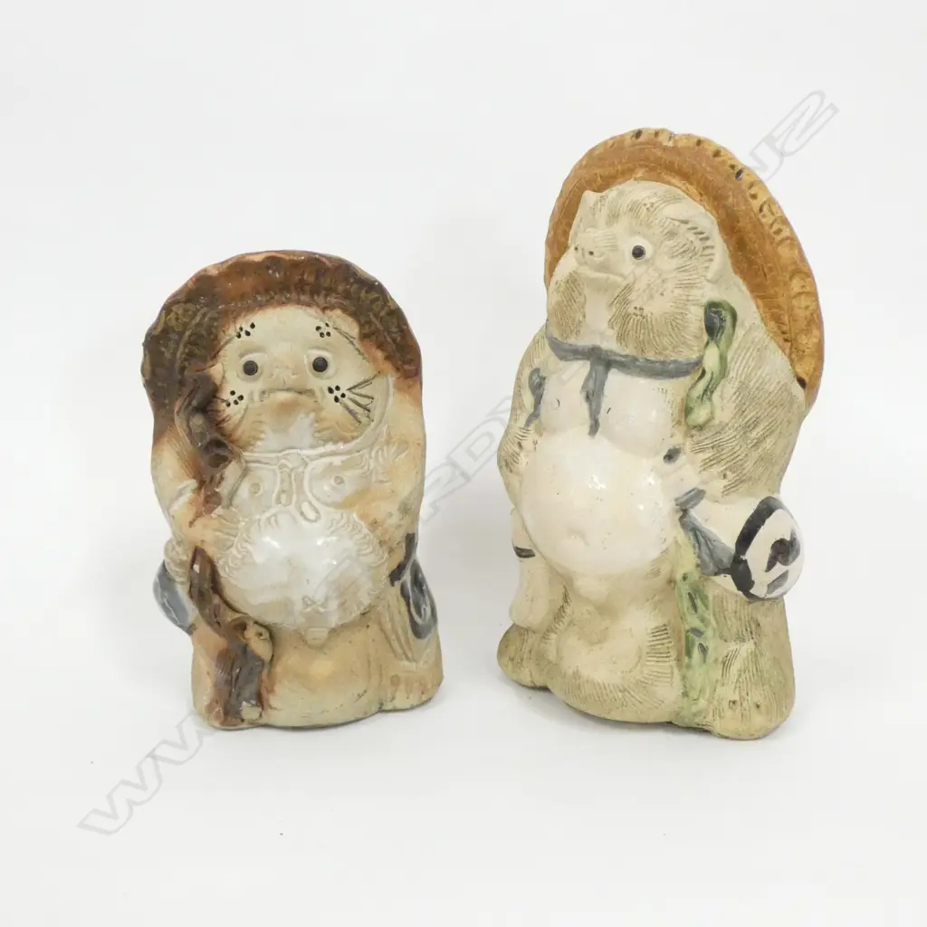 PR JAPANESE TANUKI RACCOON DOGS TALLEST H. 340MM Image 1++