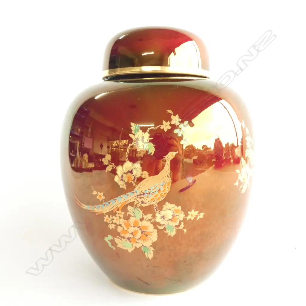 CARLTON WARE GINGER JAR - BIRD OF PARADISE - ROUGE ROYALE H. 215MM Image 1++