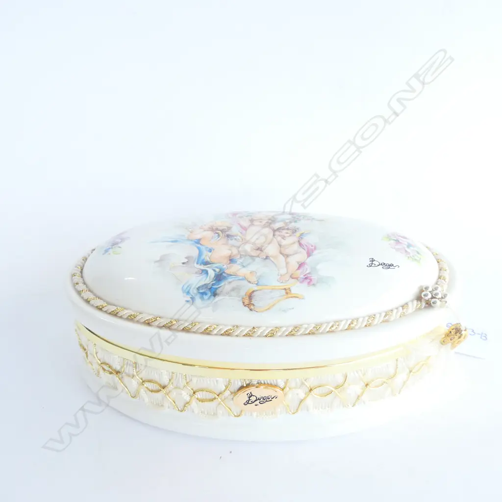 BERGERS ITALIAN TRINKET BOX WITH CHERUBS - L. 190MM Image 1++