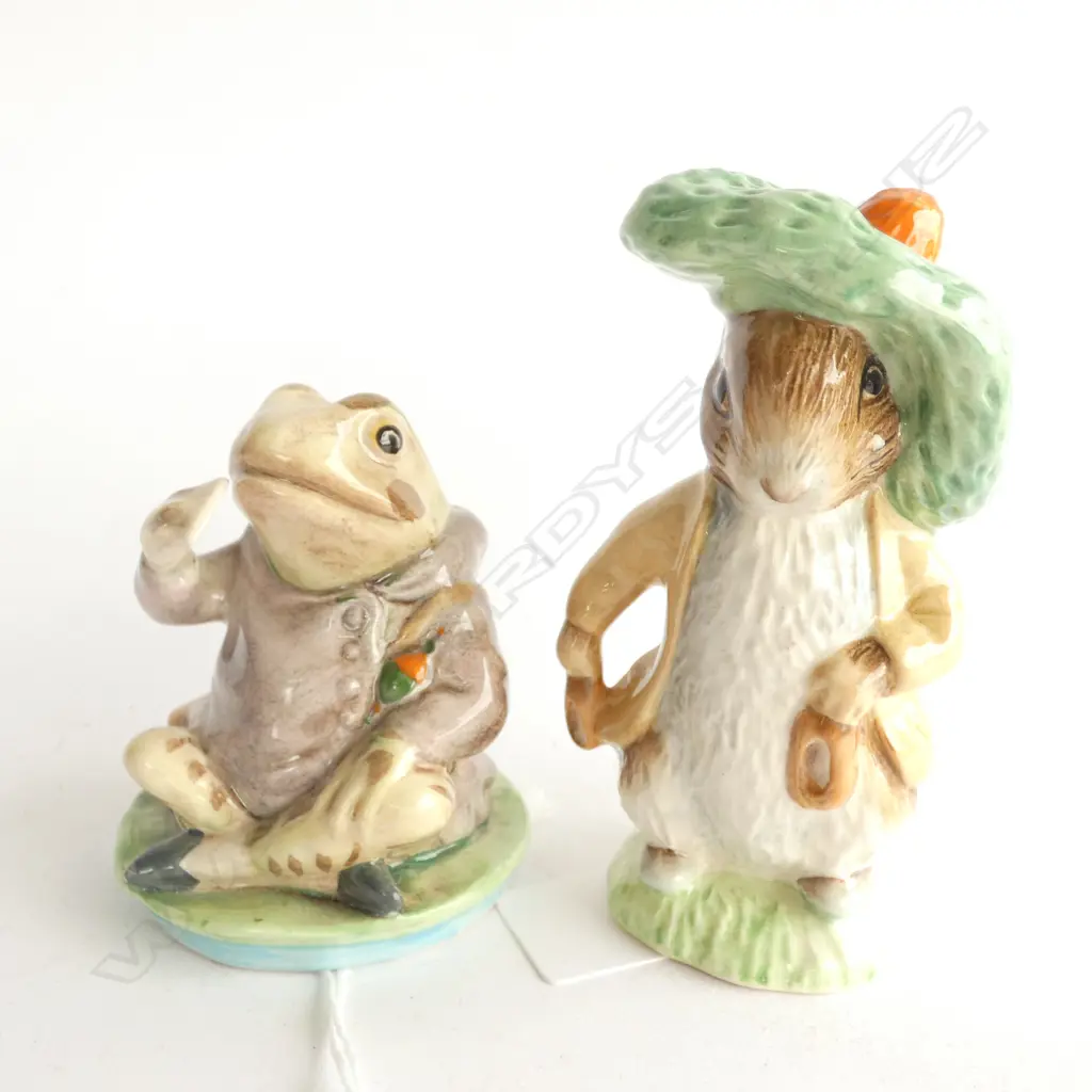 2 X ROYAL ALBERT BEATRIX POTTER FIGURINES - BENJAMIN BUNNY & JEREMY FISHER Image 1++