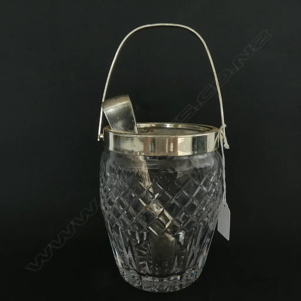 CRYSTAL ICE BUCKET WITH TONGS H.150mm EXCLUDING HANDLE Image 1++