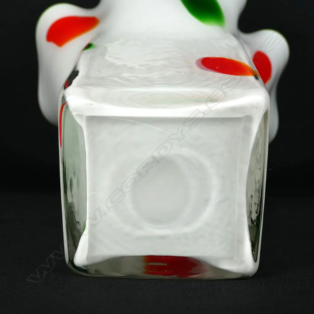 STUDIO GLASS HANKERCHIEF POLKA DOT VASE, H. 245MM Image 1++