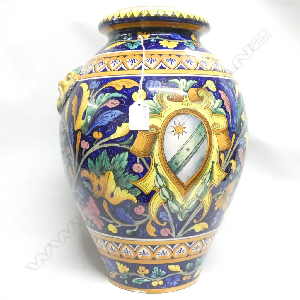 LGE ITALIAN MAJOLICA VASE H. 410MM Image 1++