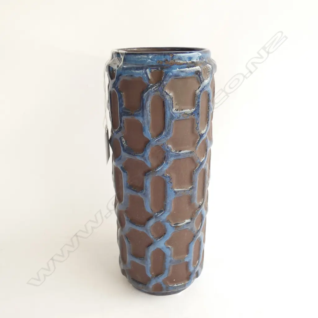 LAVA BLUE RETRO GERMAN POTTERY VASE H. 255MM Image 1++
