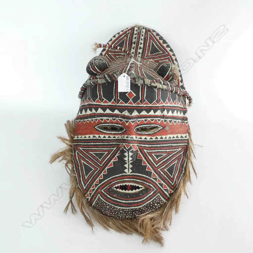 PAINTED CANVAS TRIBAL MASK H. 560MM Image 1++