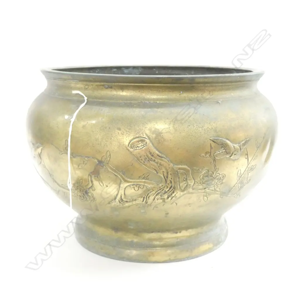 ORIENTAL BRASS JARDINERE PLANTER H. 210MM Image 1++