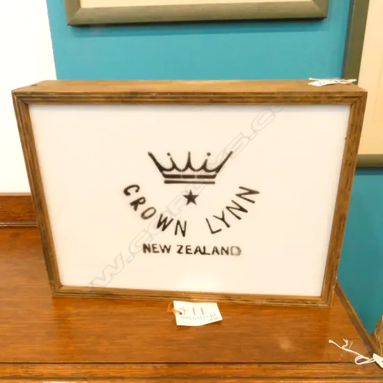LIGHT BOX WITH 'CROWN LYNN' STENCIL 335 X 460MM