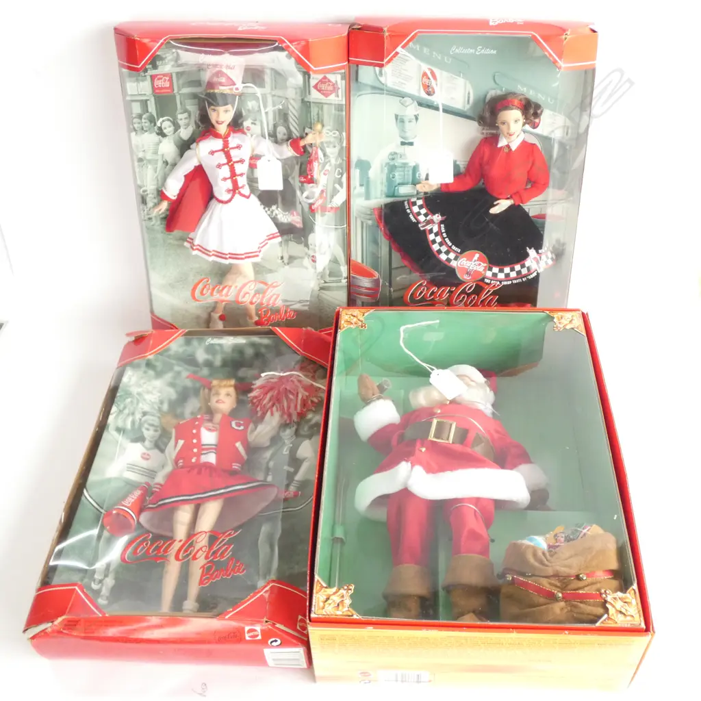 3 COCA COLA BARBIES + SANTA Image 1++