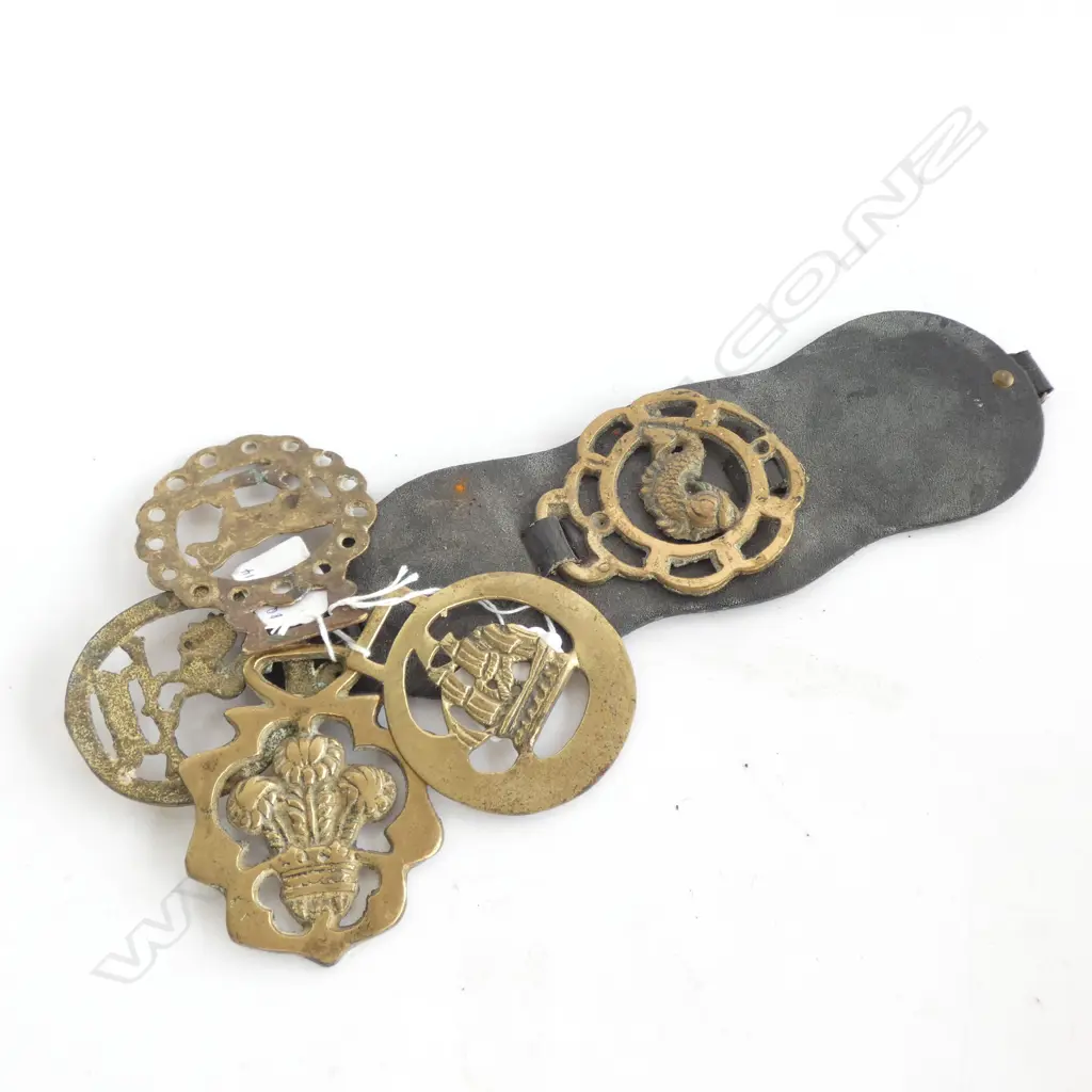5 VINTAGE HORSE BRASSES Image 1++