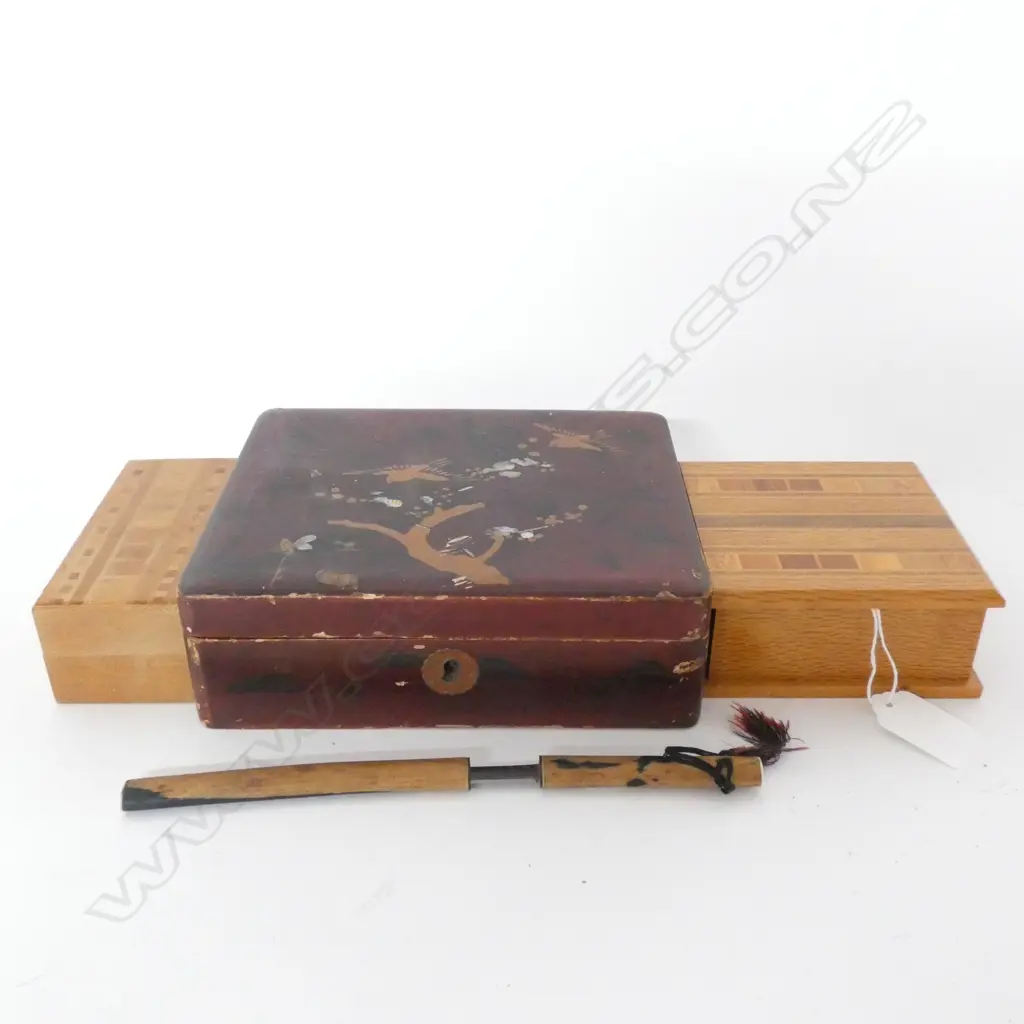3 WOODEN BOXES 1 JAPANESE 2 NZ TIMBERS Image 1++