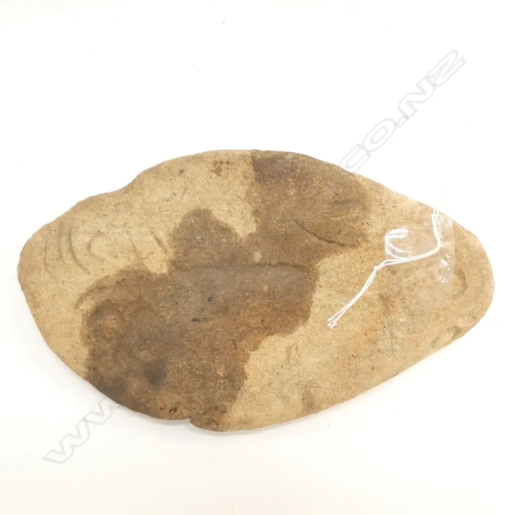 CARVED STONE GARDEN GOD, SEDIMENTARY STONE INCISED TO BOTH FACES. H.175mm Image 1++