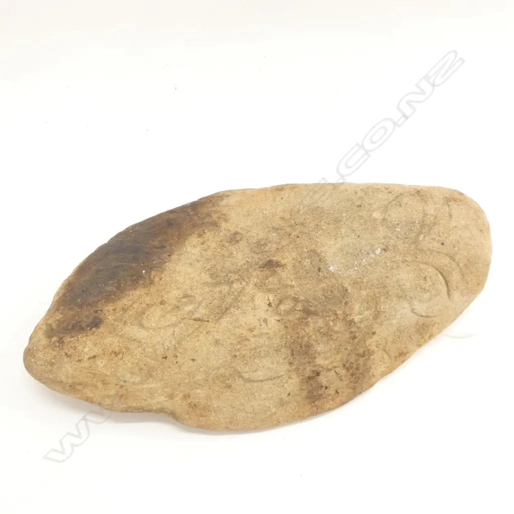 CARVED STONE GARDEN GOD, SEDIMENTARY STONE INCISED TO BOTH FACES. H.175mm Image 1++