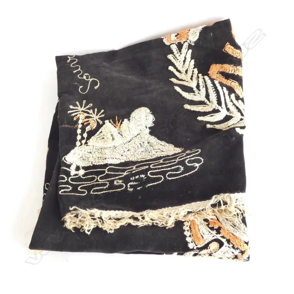 NZ ARMY EGYPT CAMPAIGN EMBROIDERY 1949 Image 1++