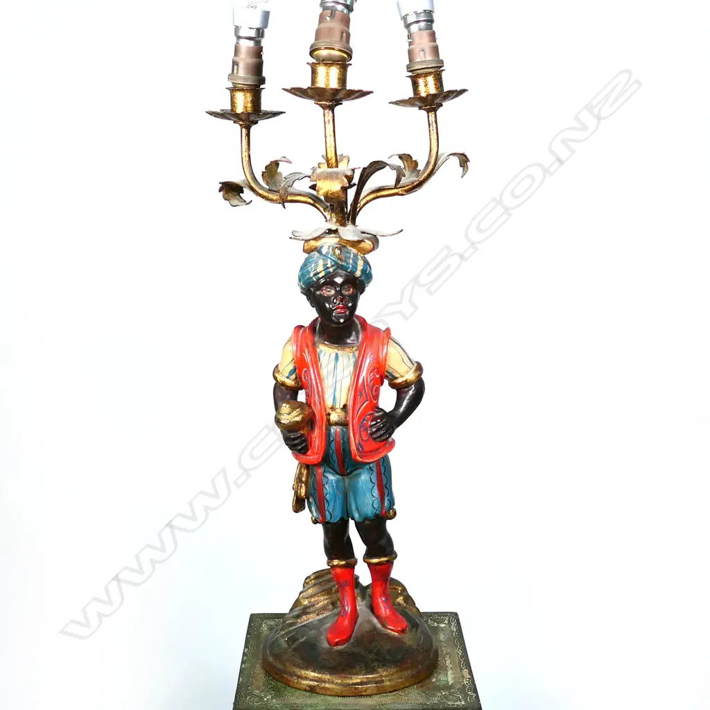 3 LIGHT BLACKAMOOR ON STAND H. 1500MM Image 1++