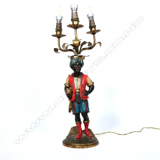 3 LIGHT BLACKAMOOR ON STAND H. 1500MM